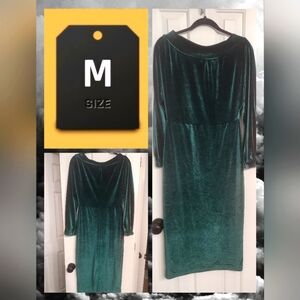 Velvet green midi dress